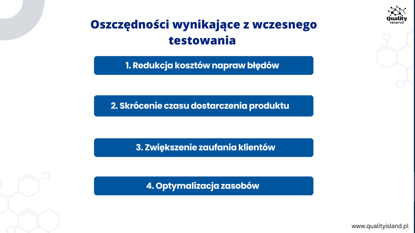 Oszczędności wynikające z wczesnego testowania
