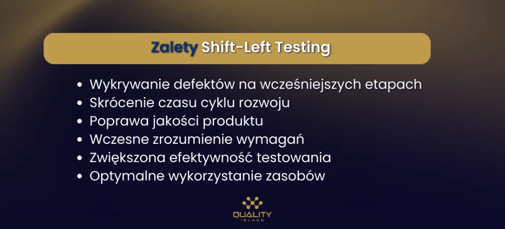 Shift Left Testing zalety