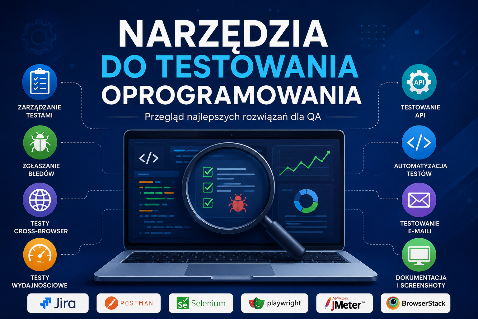 narzędzia do testowania oprogramowania - spis kategorii narzędzi